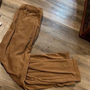 Corduroy ribbed pants with button and belt loops